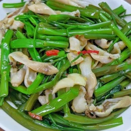 Công thức và cách làm món ốc móng tay xào rau muống