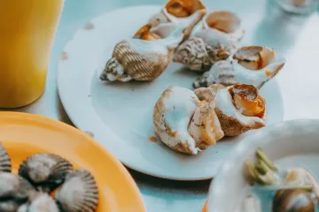 Các món ốc và sò luộc